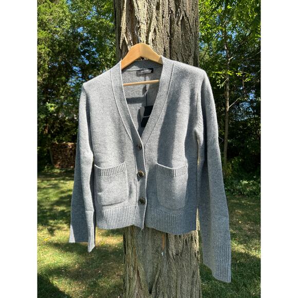Lisa Yang Danni Cardigan Sweater 100% Cashmere Heathered Grey Size 1 Small Med - Picture 8 of 16